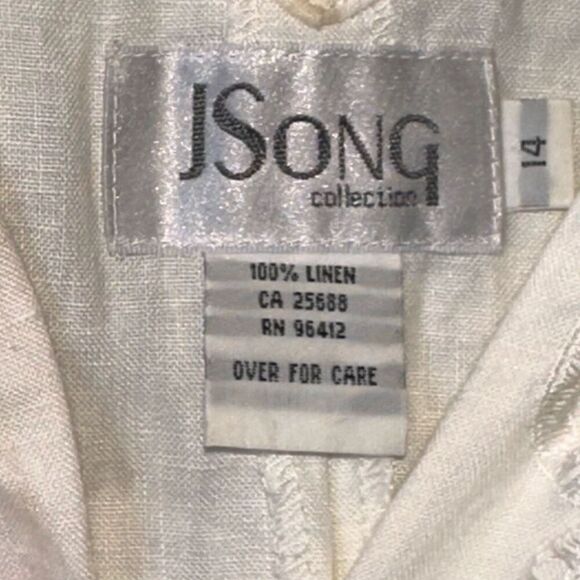 VTG JSONG Linen Sun Dress Lace and Eyelet Embroidered Dress - Picture 4 of 5